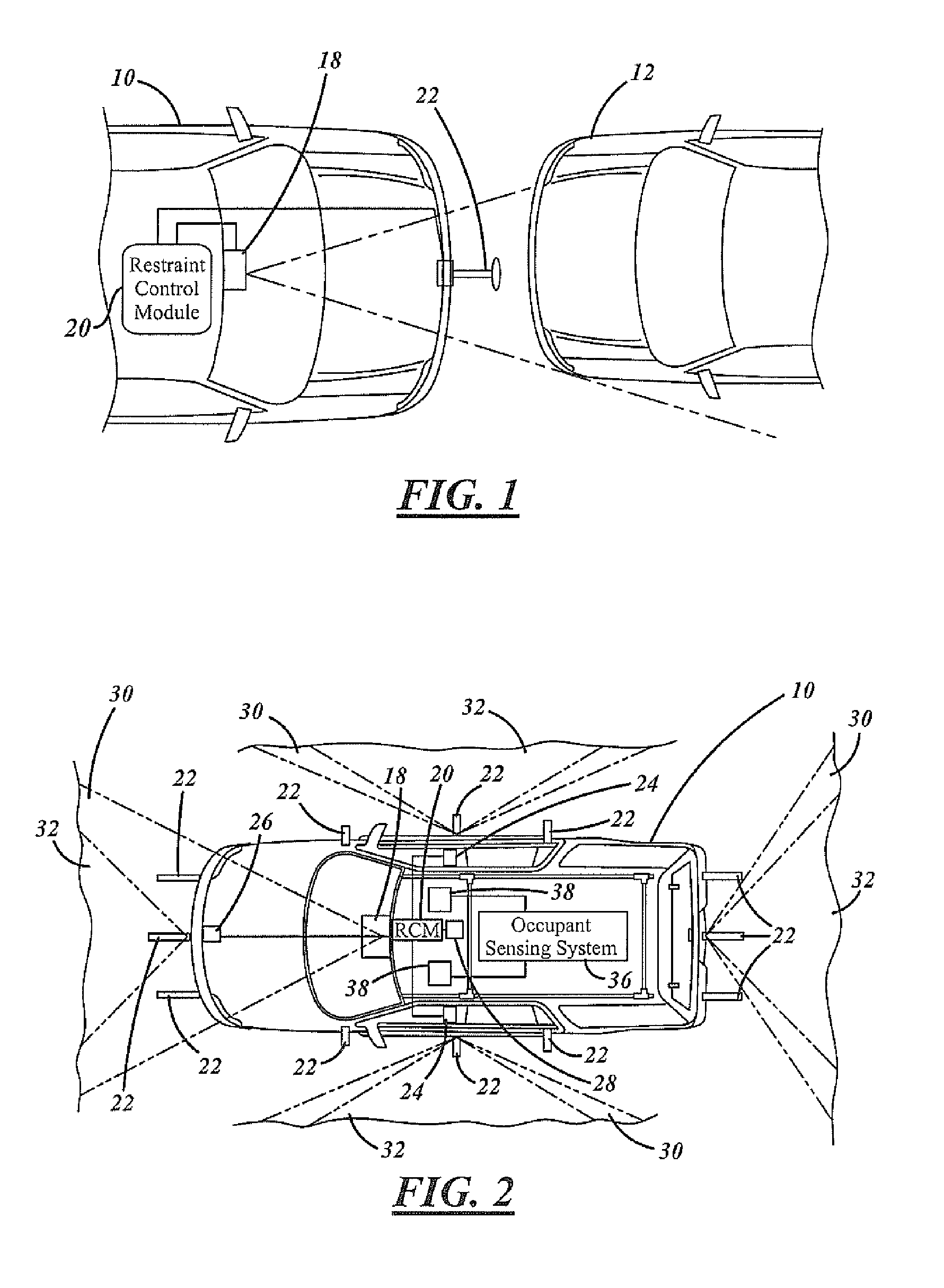 Method for operating a pre-crash sensing system with protruding contact sensor