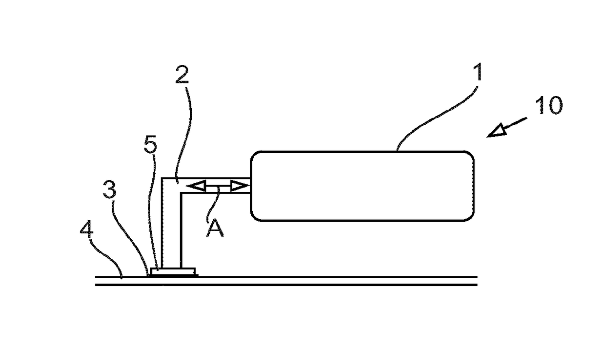 Device and method for the non-invasive measurement of state of tension, biomechanical and viscoelastic properties of surfaces of soft biological tissues