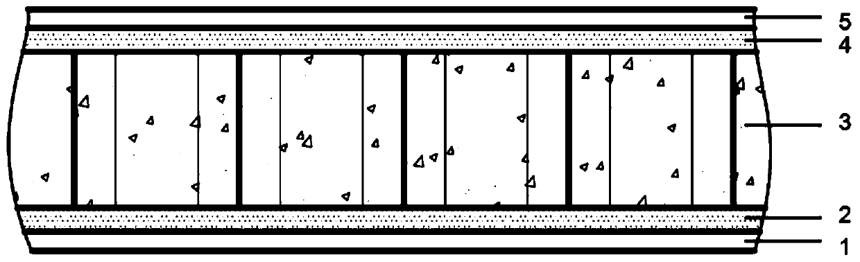 Flexible foam-filled honeycomb constrained damping sandwich structure and preparation method thereof