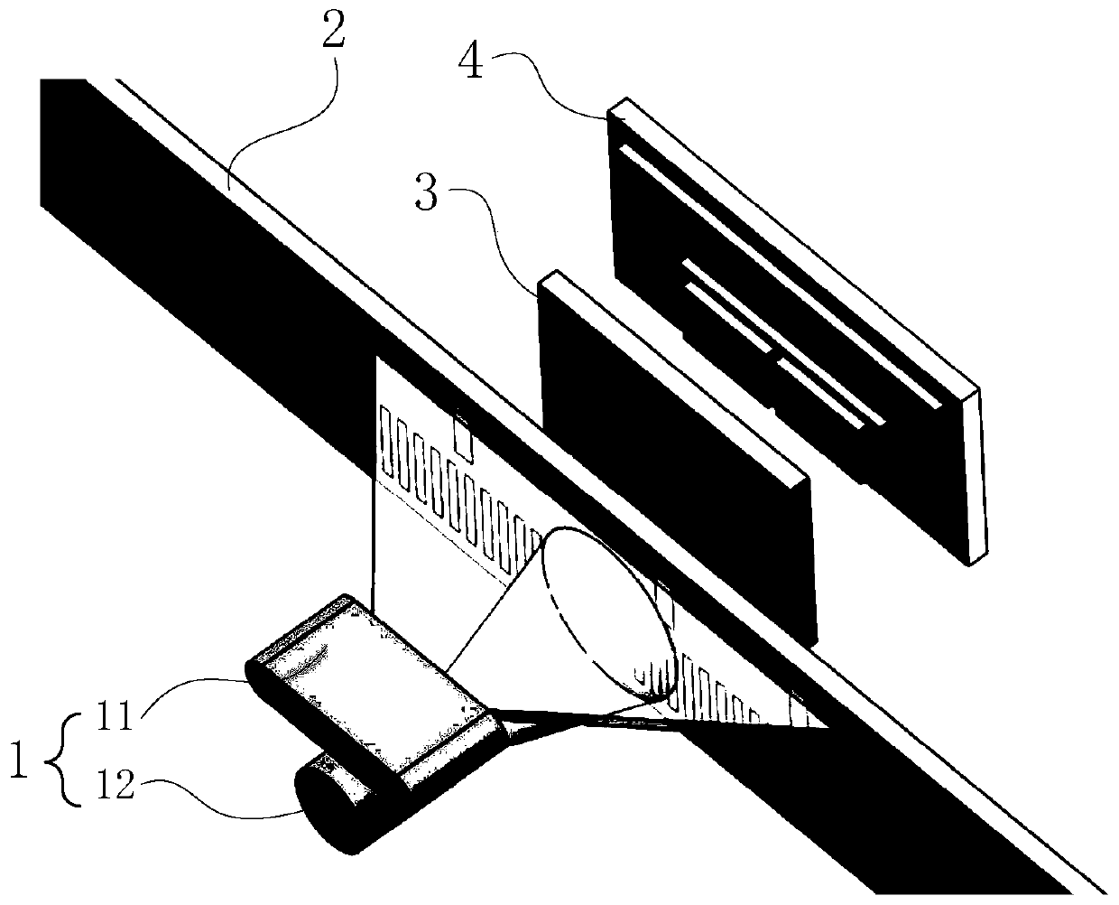 Absolute linear displacement sensor based on decimal shift coding