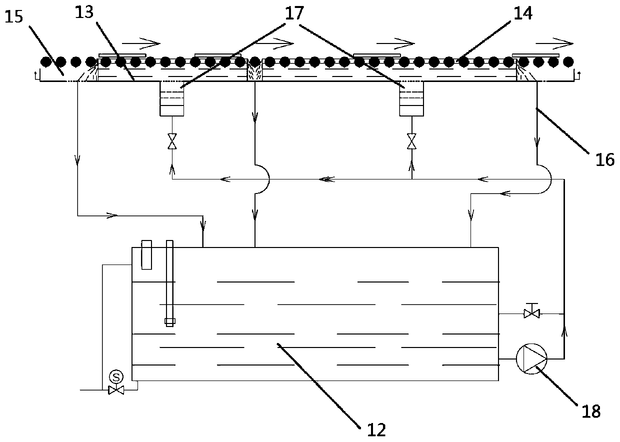 Chain-type alkali polishing production line and chain-type alkali polishing method for crystalline silicon battery piece