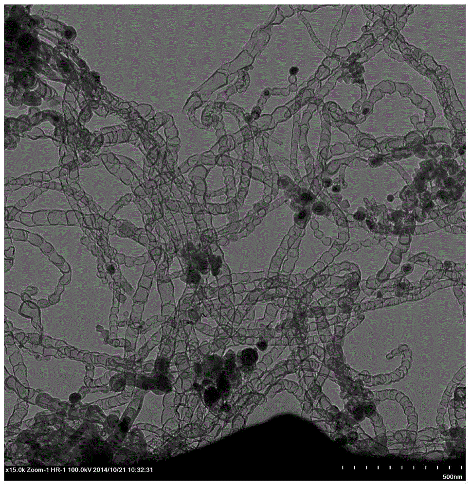 Preparation method of metal nanoparticle wrapped nitrogen-containing carbon nanotubes