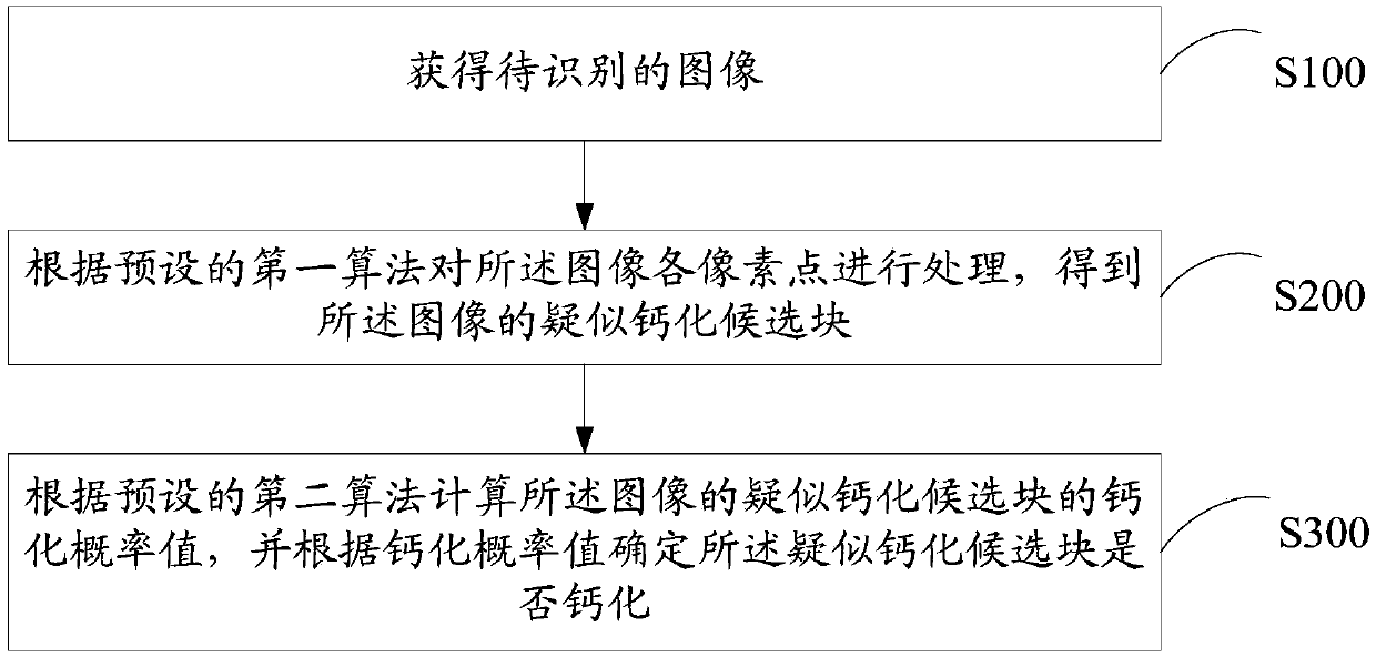 Calcification point identification method and device and computer readable storage medium