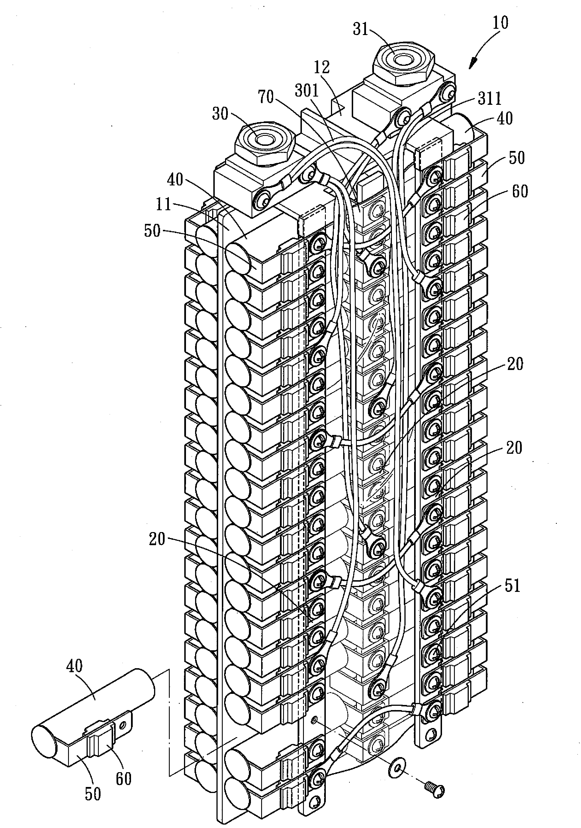 Independent Separating Type Power Battery Assembly