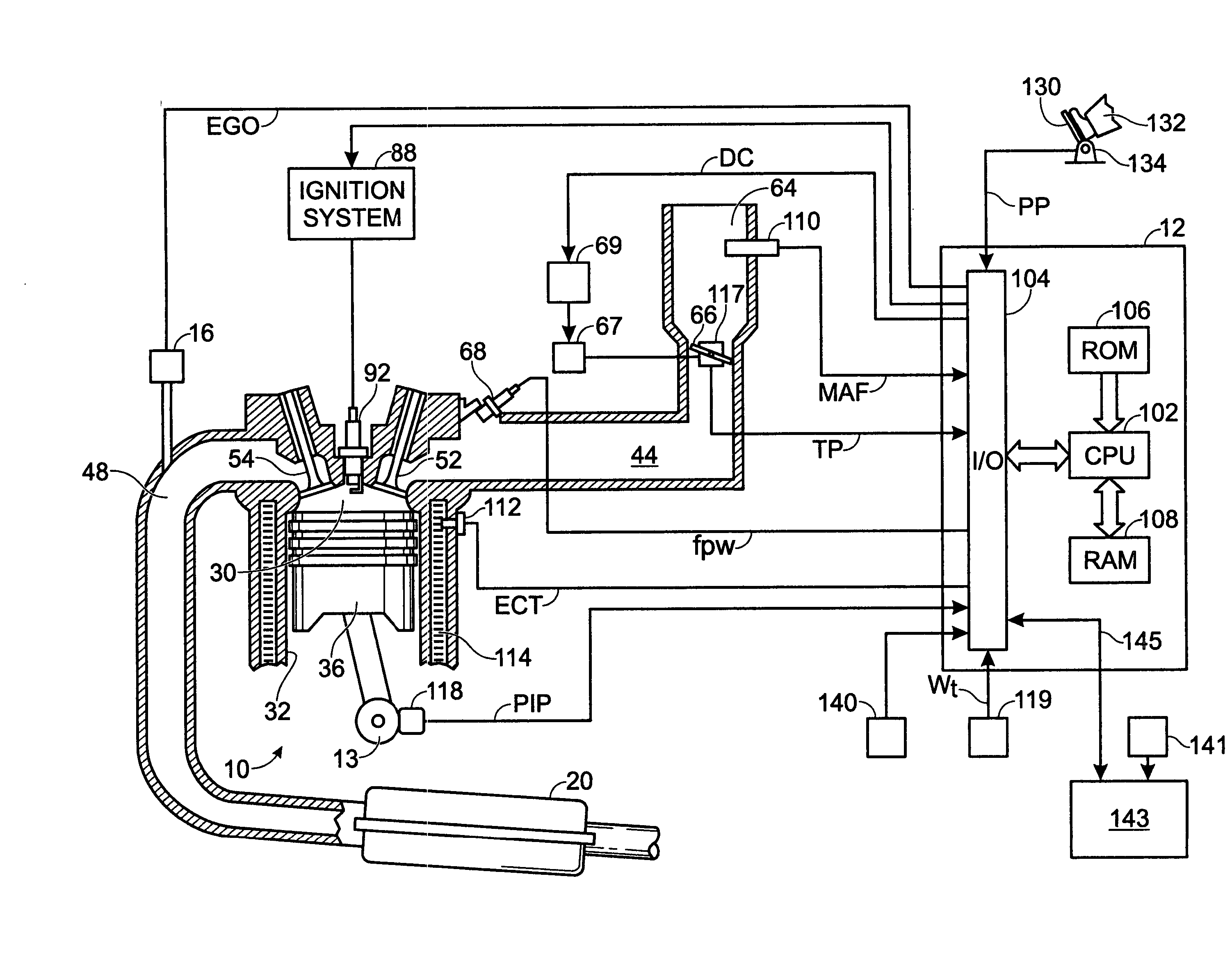 Vehicle engine control system utilizing humidity sensor