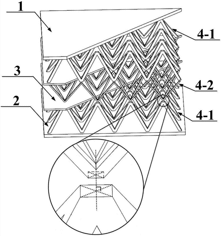 Multilayer gradient lattice sandwich panel and preparation method thereof