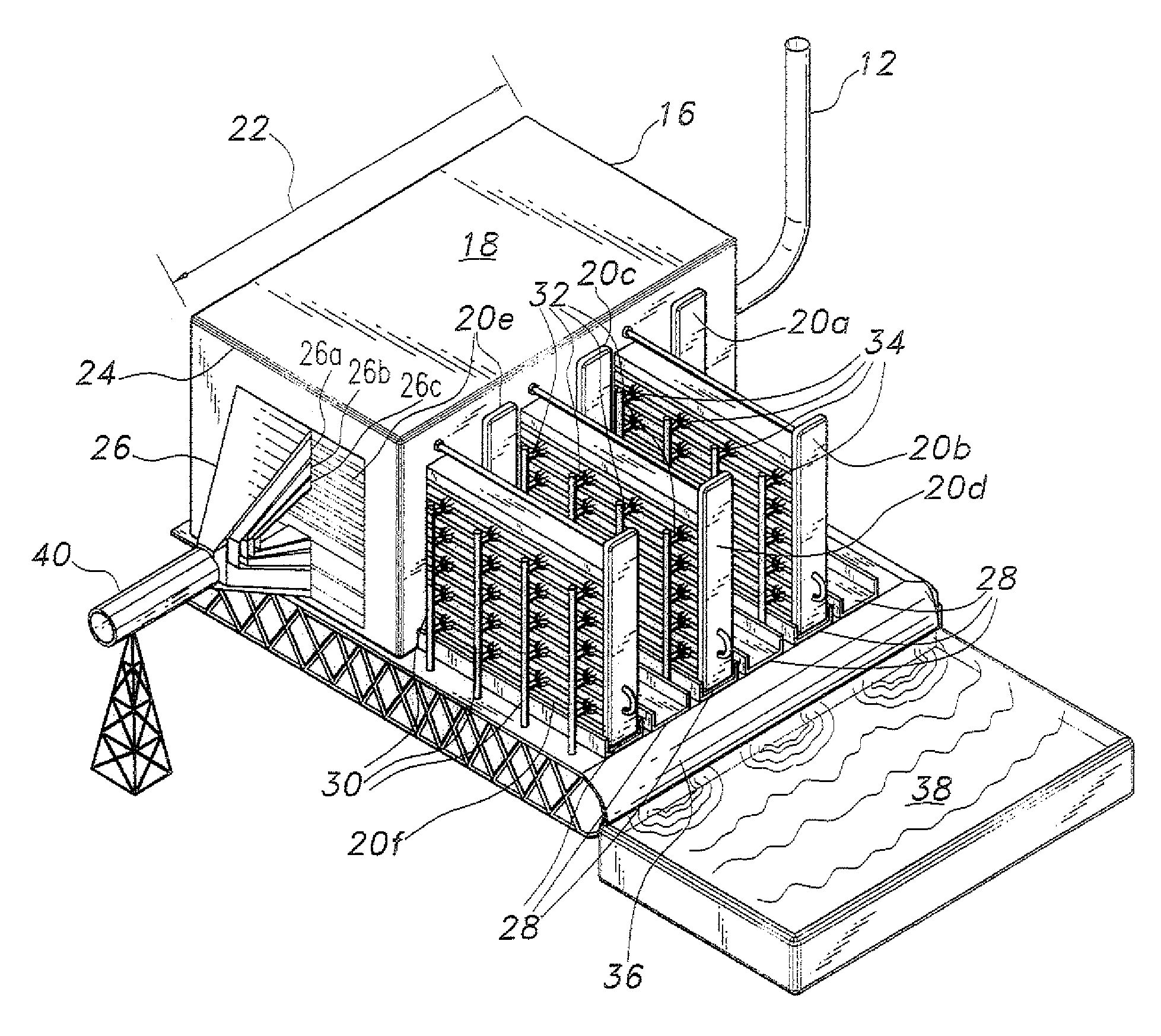 System for decontaminating industrial output gases