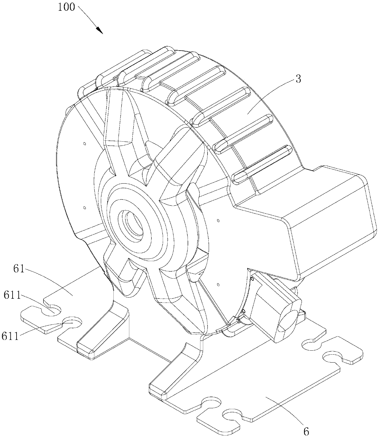 Plastic-sealed stator assembly and plastic-sealed coil motor