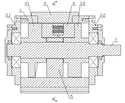 Axisymmetric curved surface rotary variable displacement pump