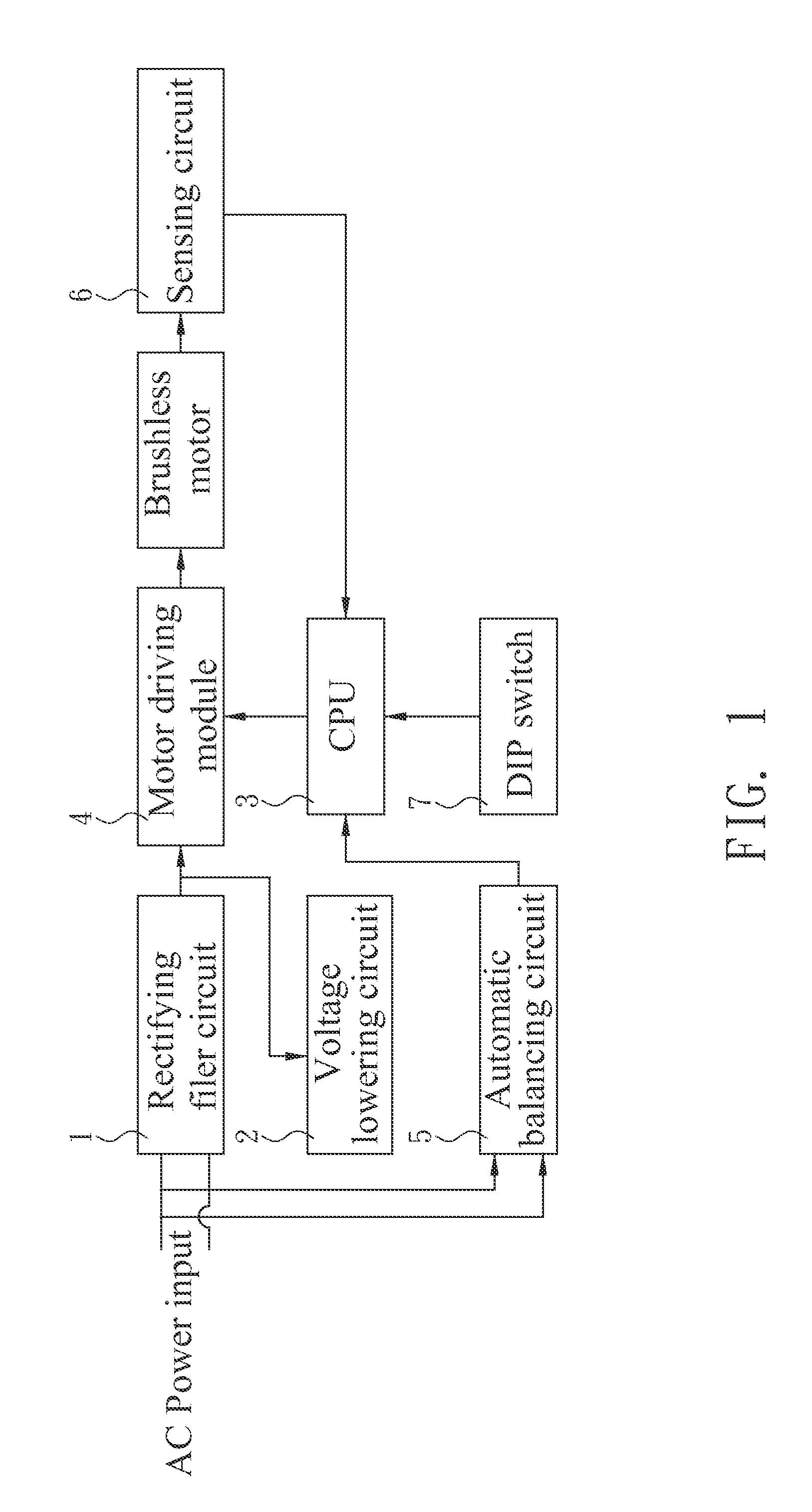 Ceiling Fan Controller Using a Dip Switch to Set Rotation Speed Thereof