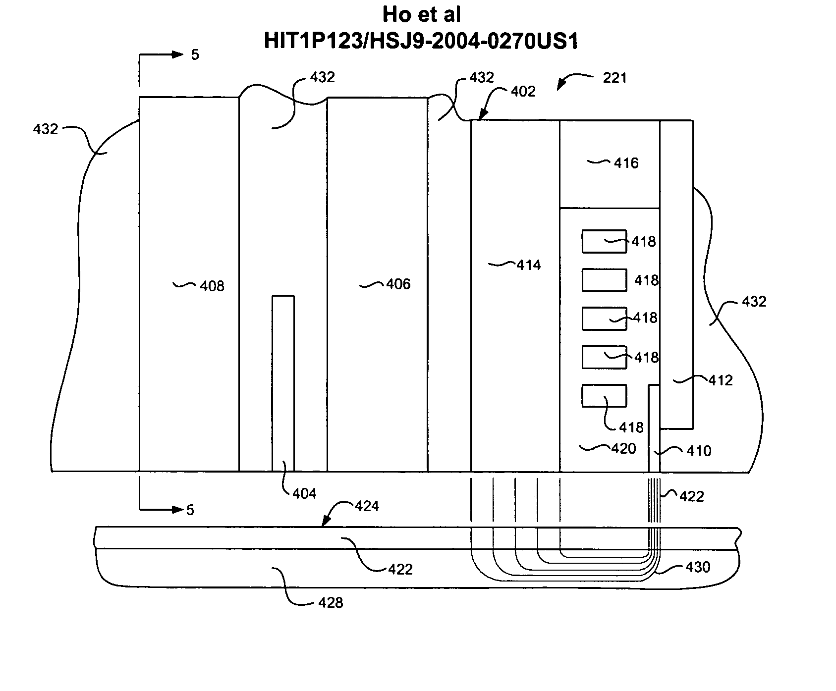 Double notched shield and pole structure for stray field reduction in a magnetic head