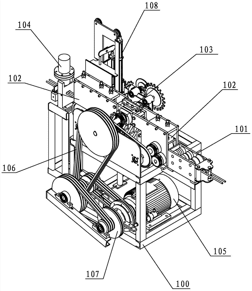 Double-line palm closing type reinforcement bar straightening mechanism and double-line palm closing type reinforcement bar straightening machine