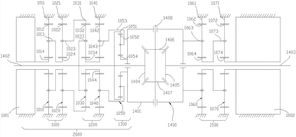 Electric differential mechanism with directed torque distribution function