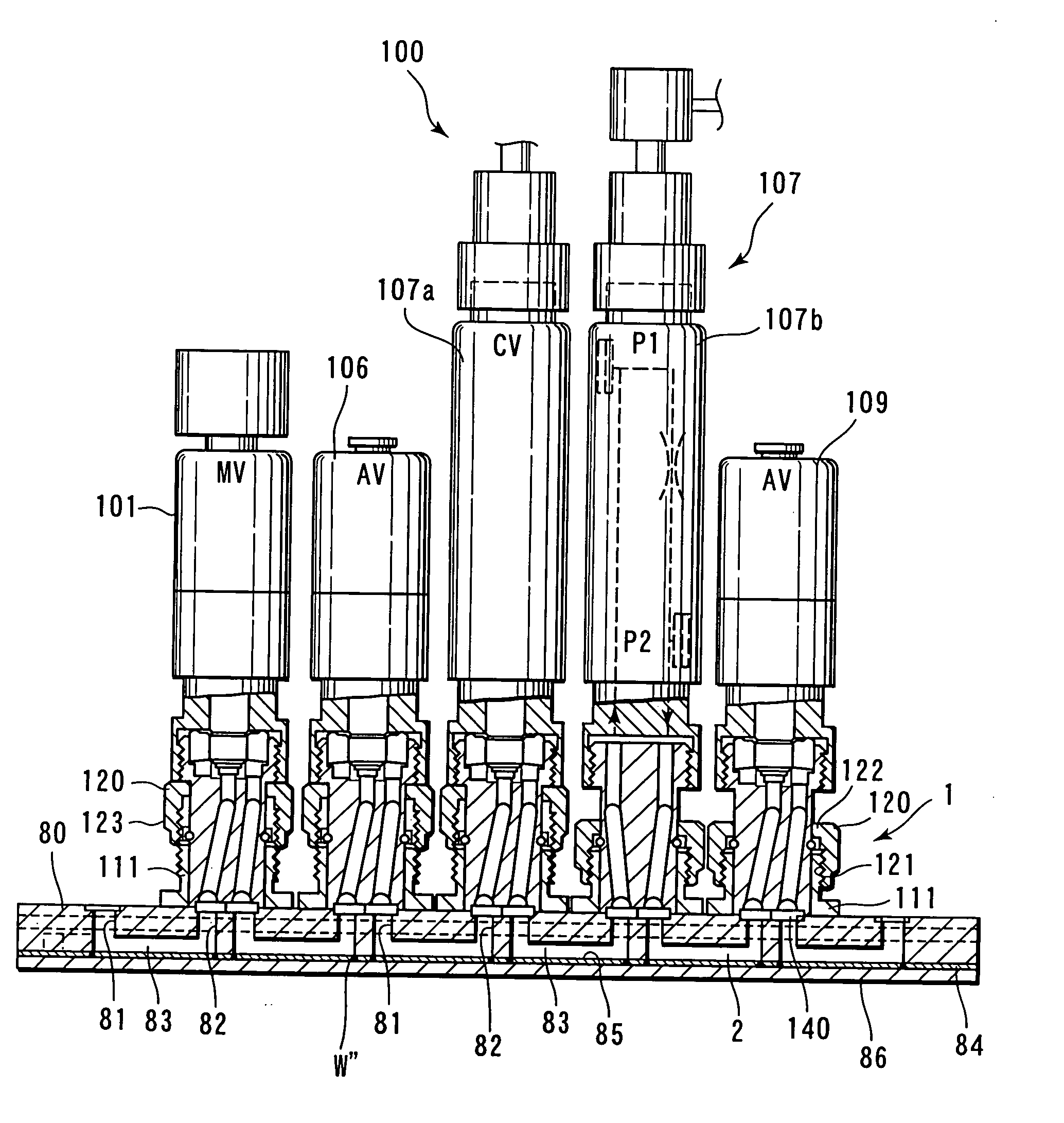 Integrated gas control device