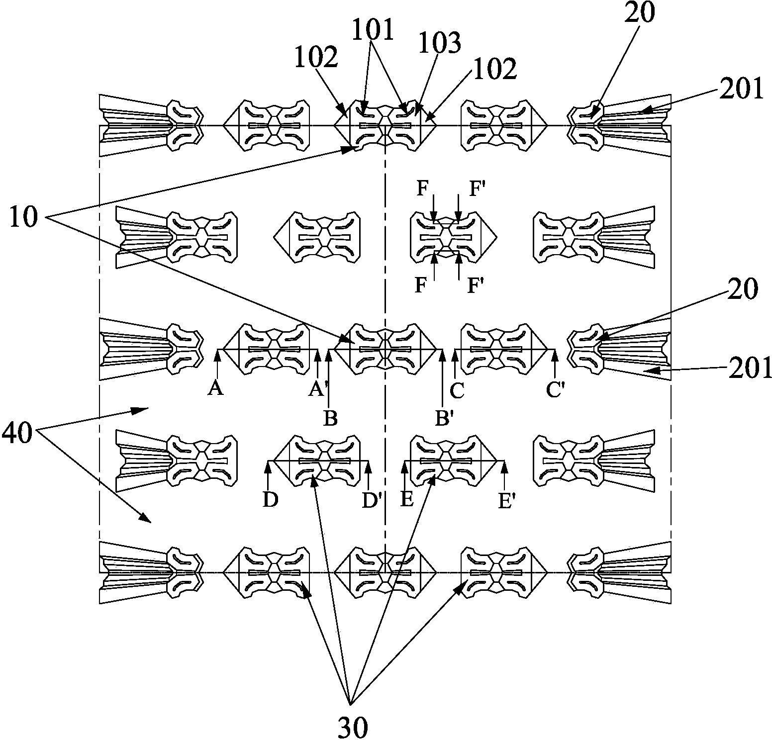 Tire tread pattern structure for all-terrain vehicle