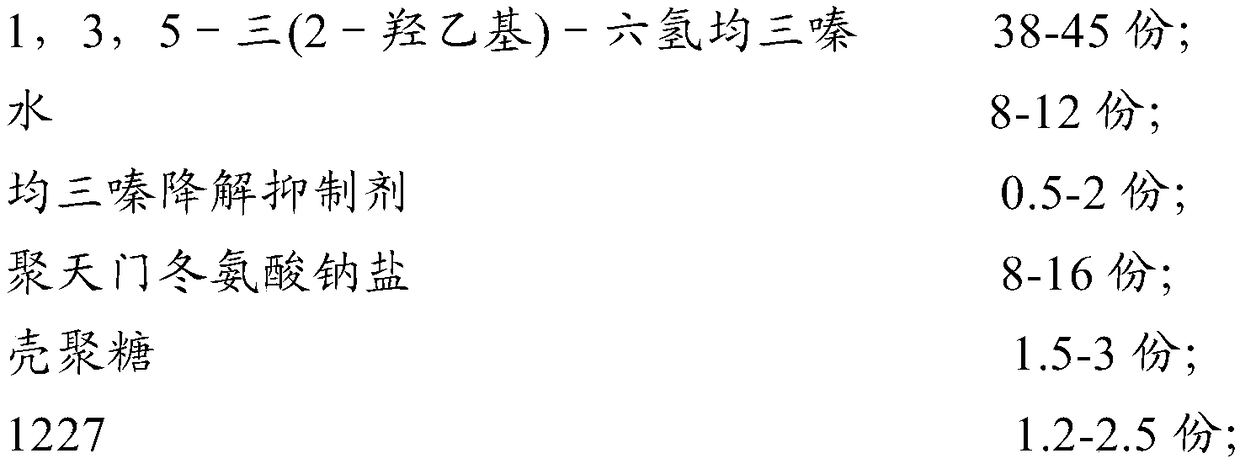 Oil-gas-water three-phase hydrogen sulfide absorbent and preparation method thereof