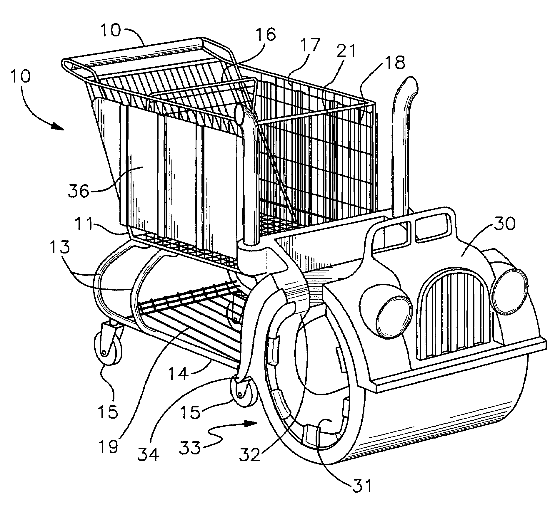 Child carrier attachment for shopping carts