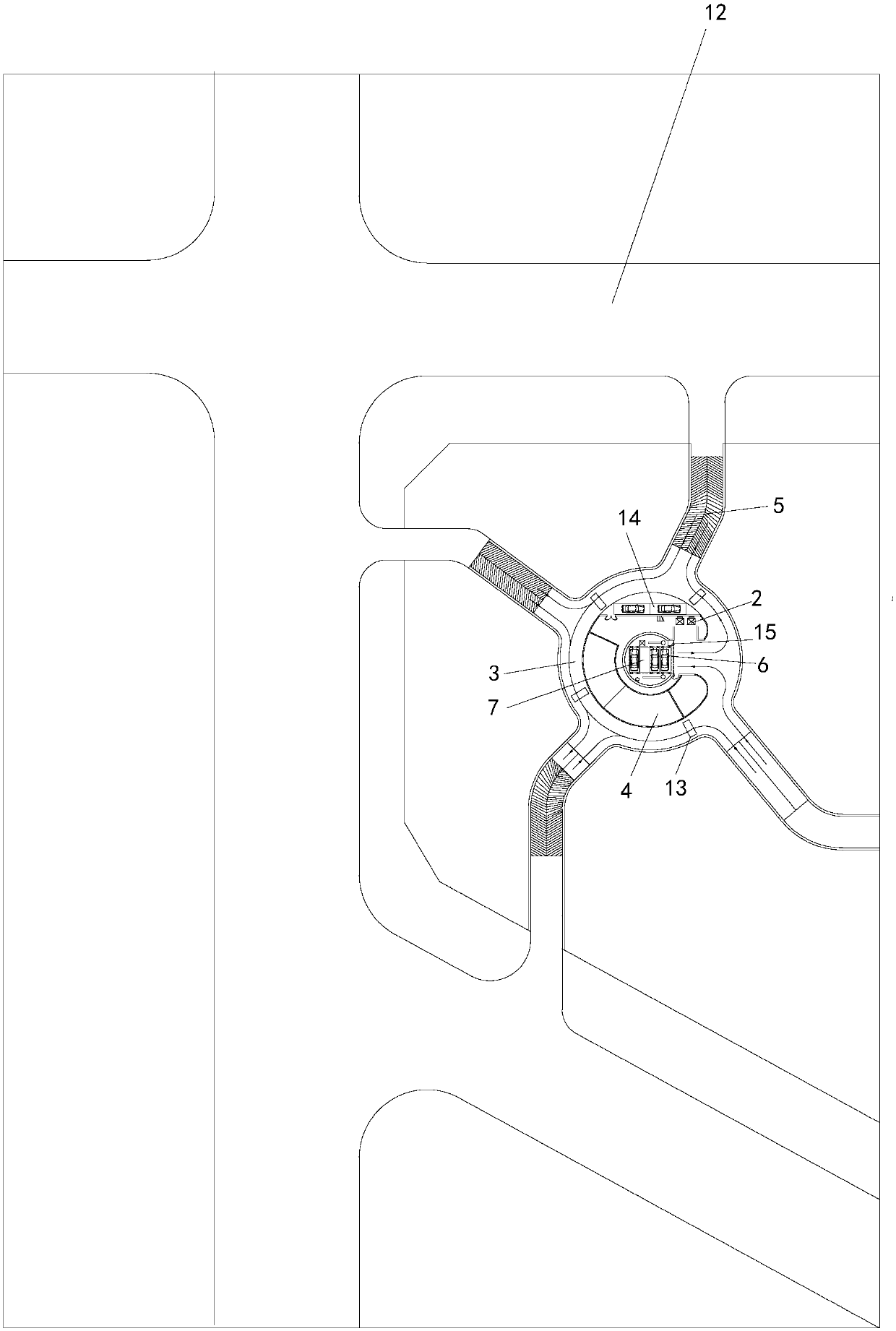 Three-Dimensional Parking Garage with Multiple Exits in Different Directions