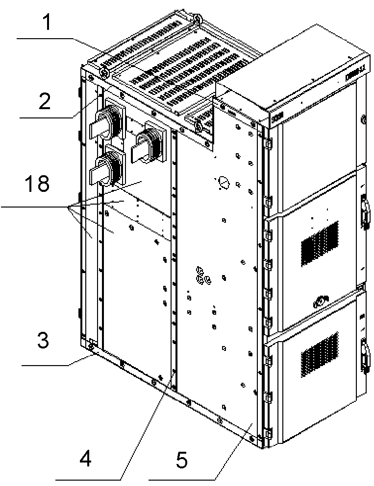 Integral riveting high-voltage switch cabinet and integral riveting method of high-voltage switch cabinet