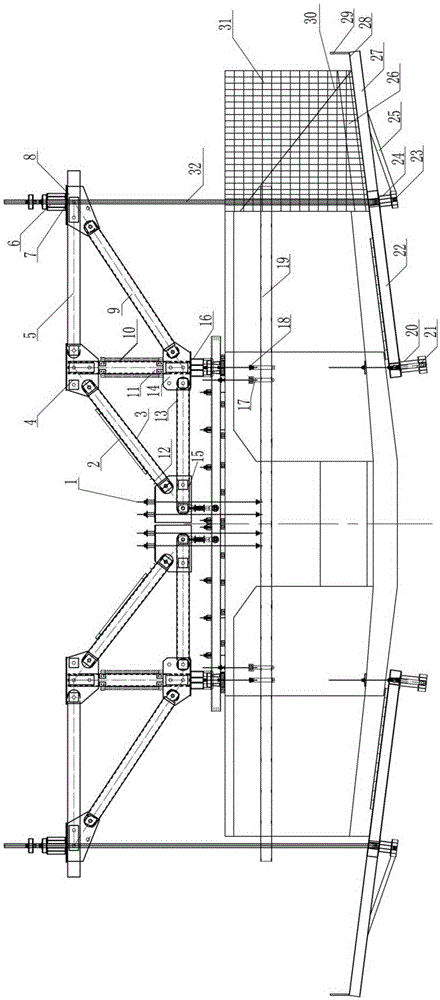 An extended hanging basket for cantilever beam cast-in-place construction and its construction method