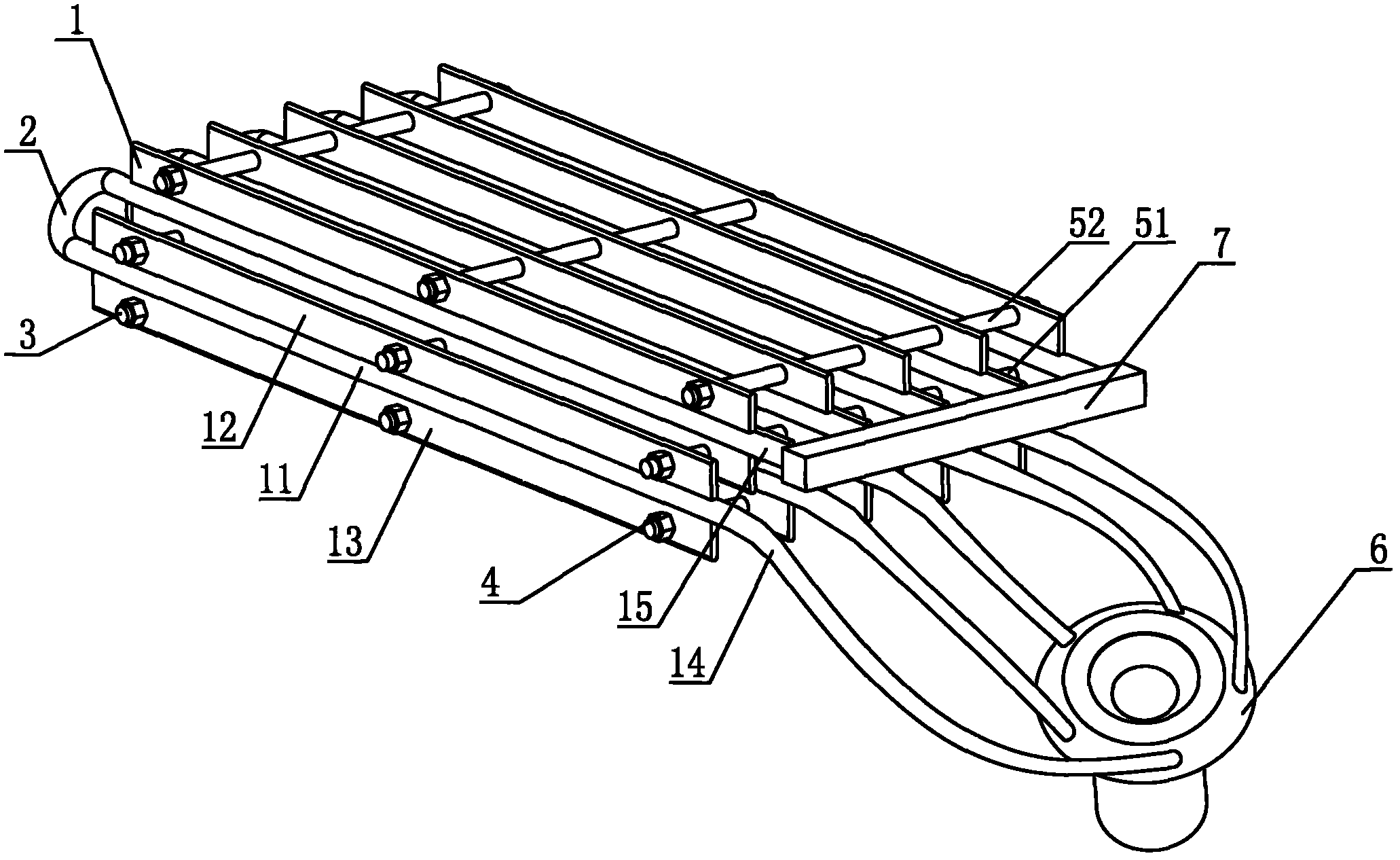 Staggered-parallel-type aluminum alloy finned tube evaporator