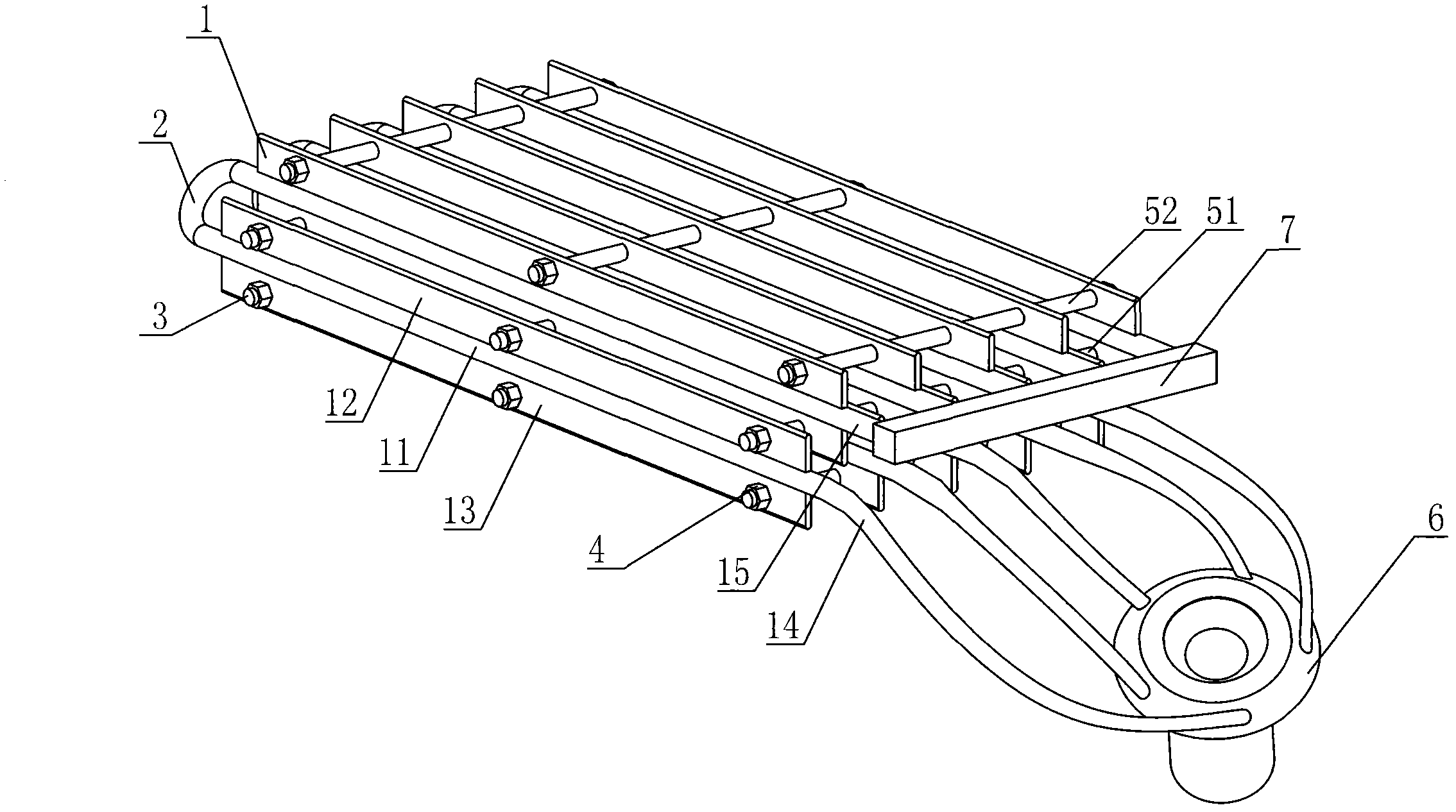 Staggered-parallel-type aluminum alloy finned tube evaporator