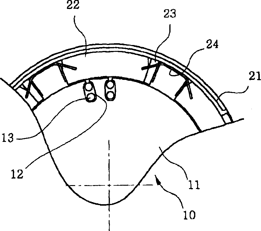 Yoke iron device for starting electric machine