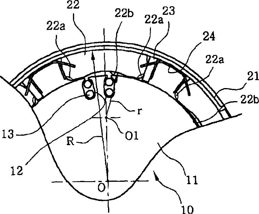 Yoke iron device for starting electric machine