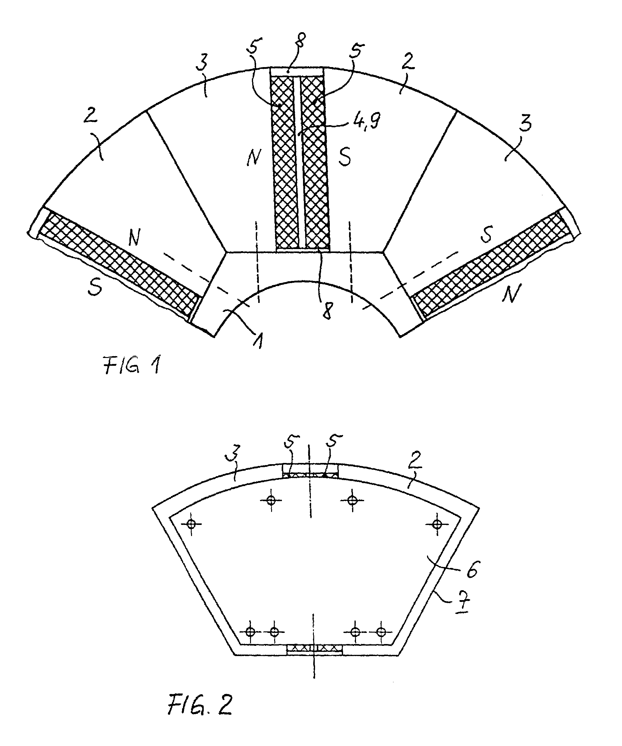 Multiple, permanent-magnet rotor for a rotating electrical machine, and a method for producing same