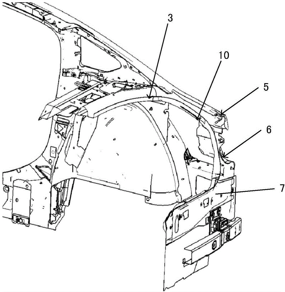 Reinforcing device for rear body of vehicle