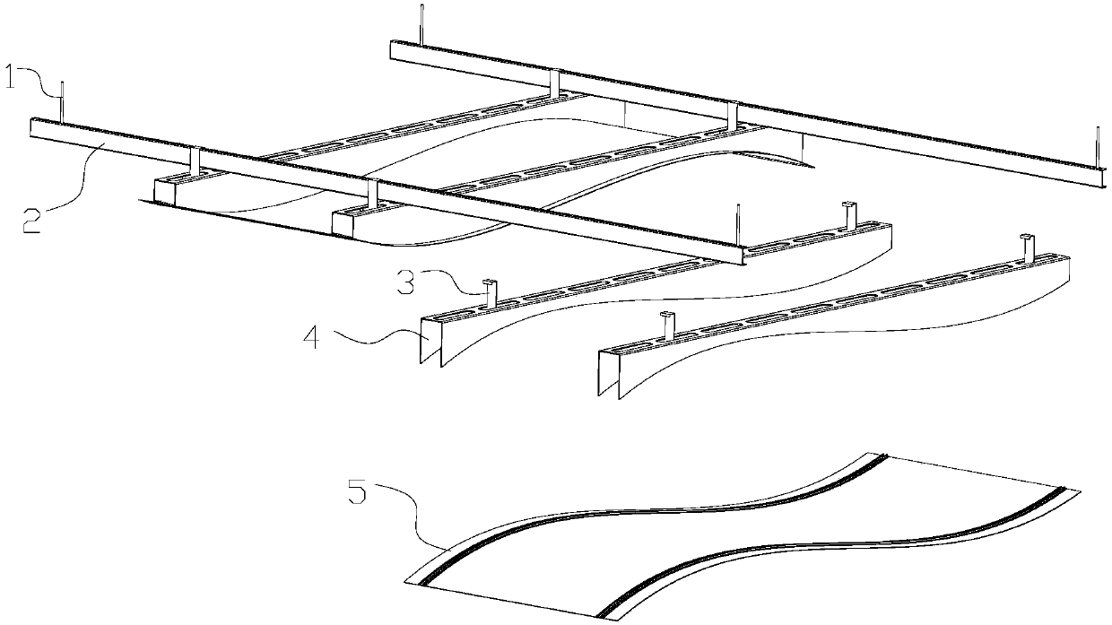 Hook face ceiling and installation method thereof