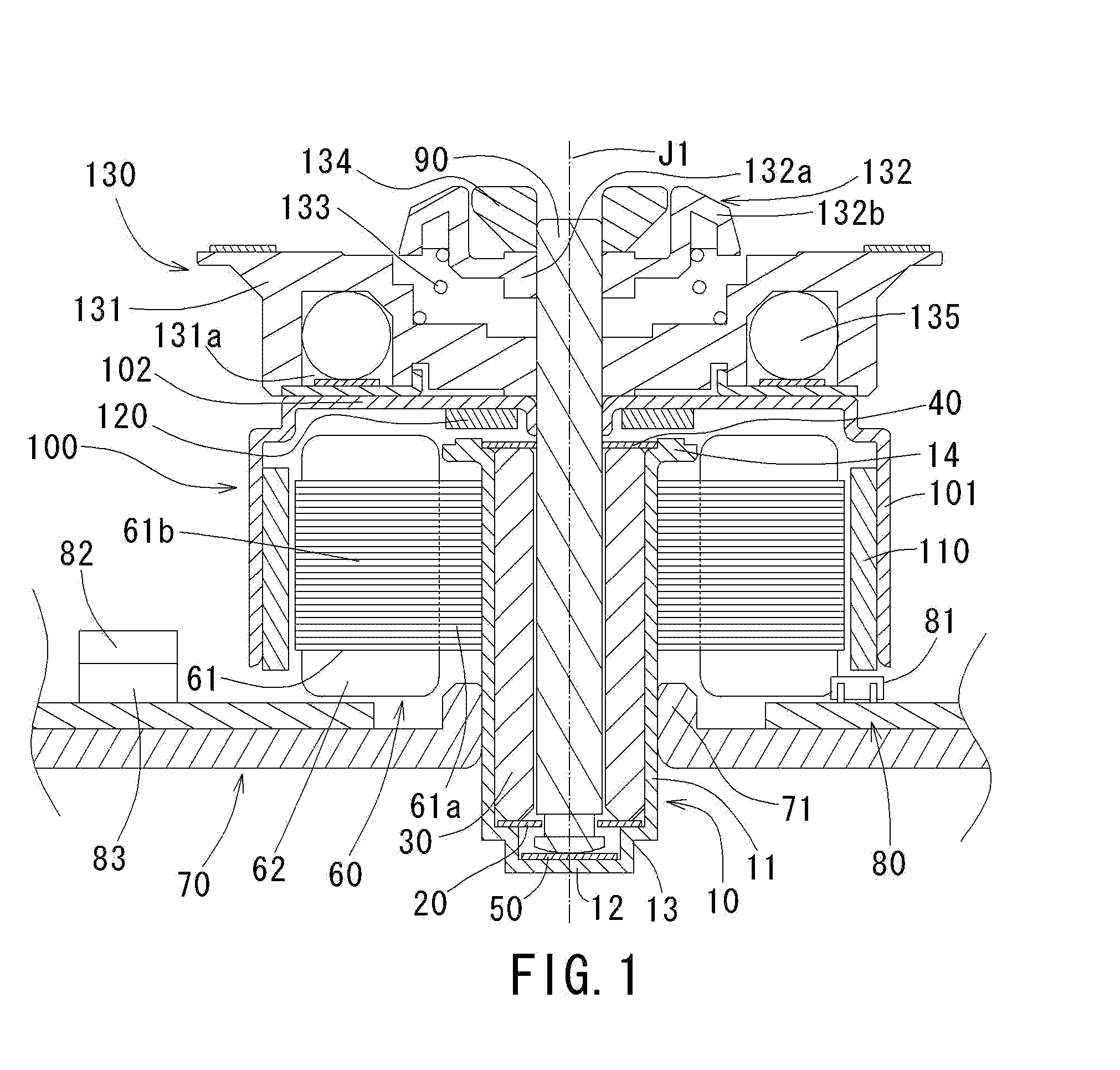 Brushless motor having chucking mechanism, and disk driving device having the brushless motor