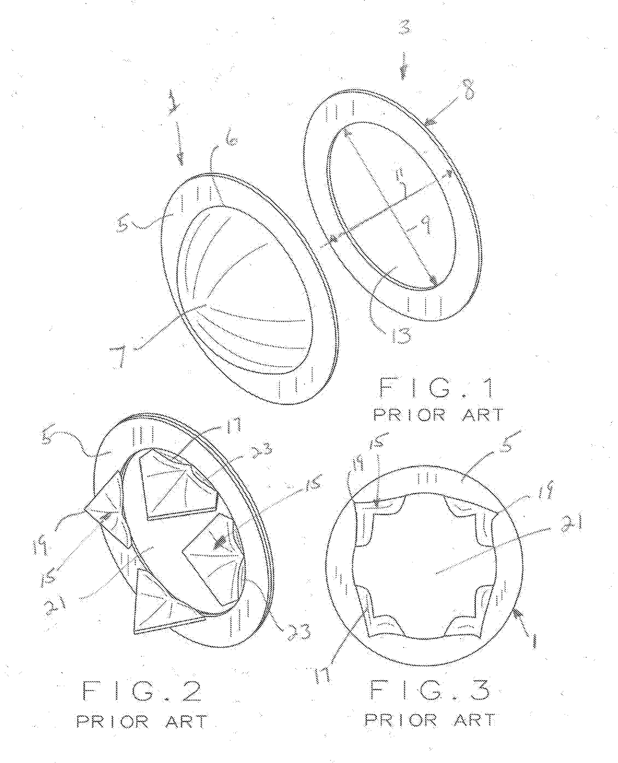 Inlet support structure for a tension acting rupture disc