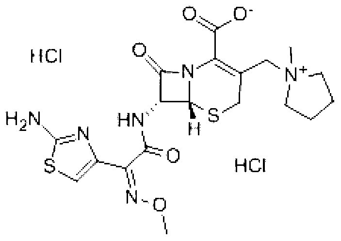 Cefepime dihydrochloride compound as well as preparation method and medicine composition thereof