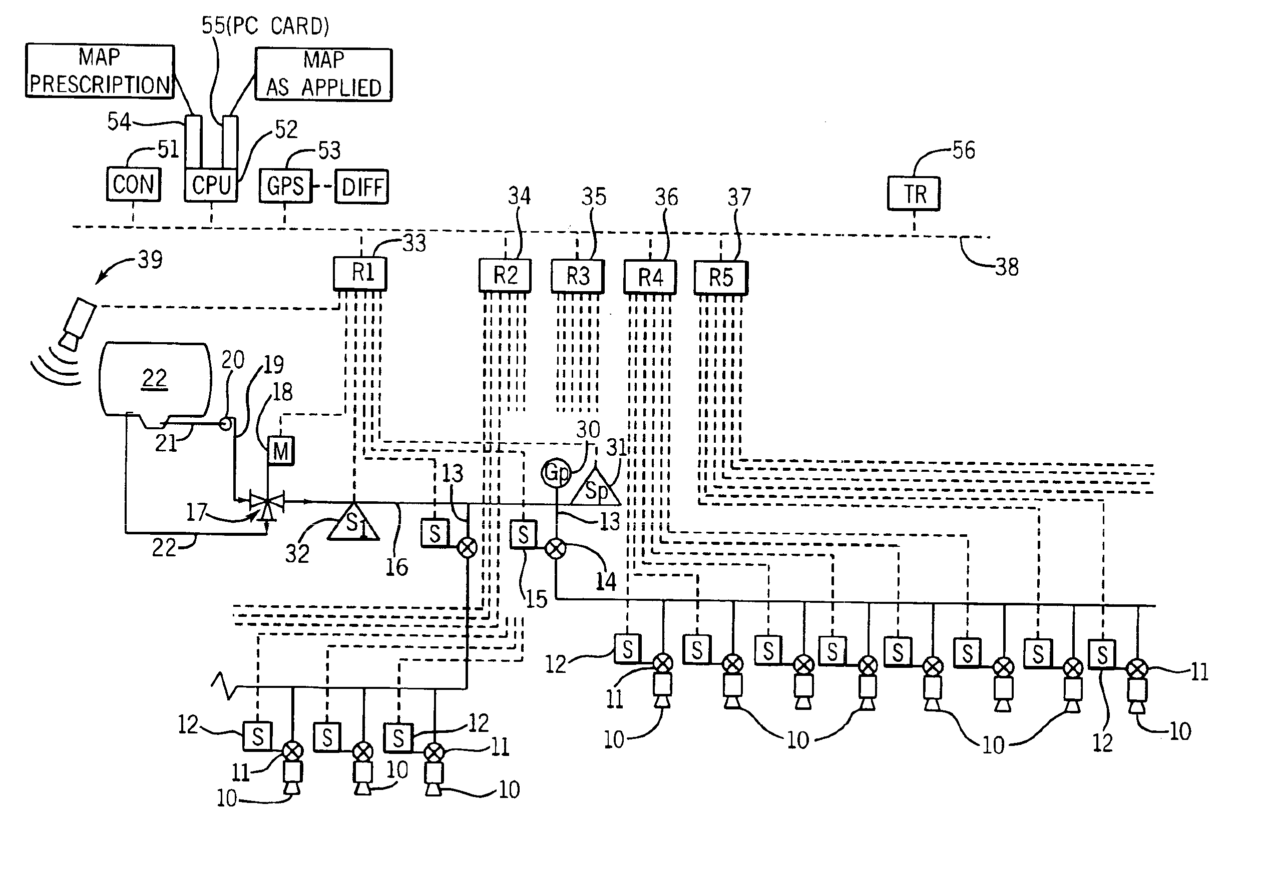 Precision farming system for applying product to a field