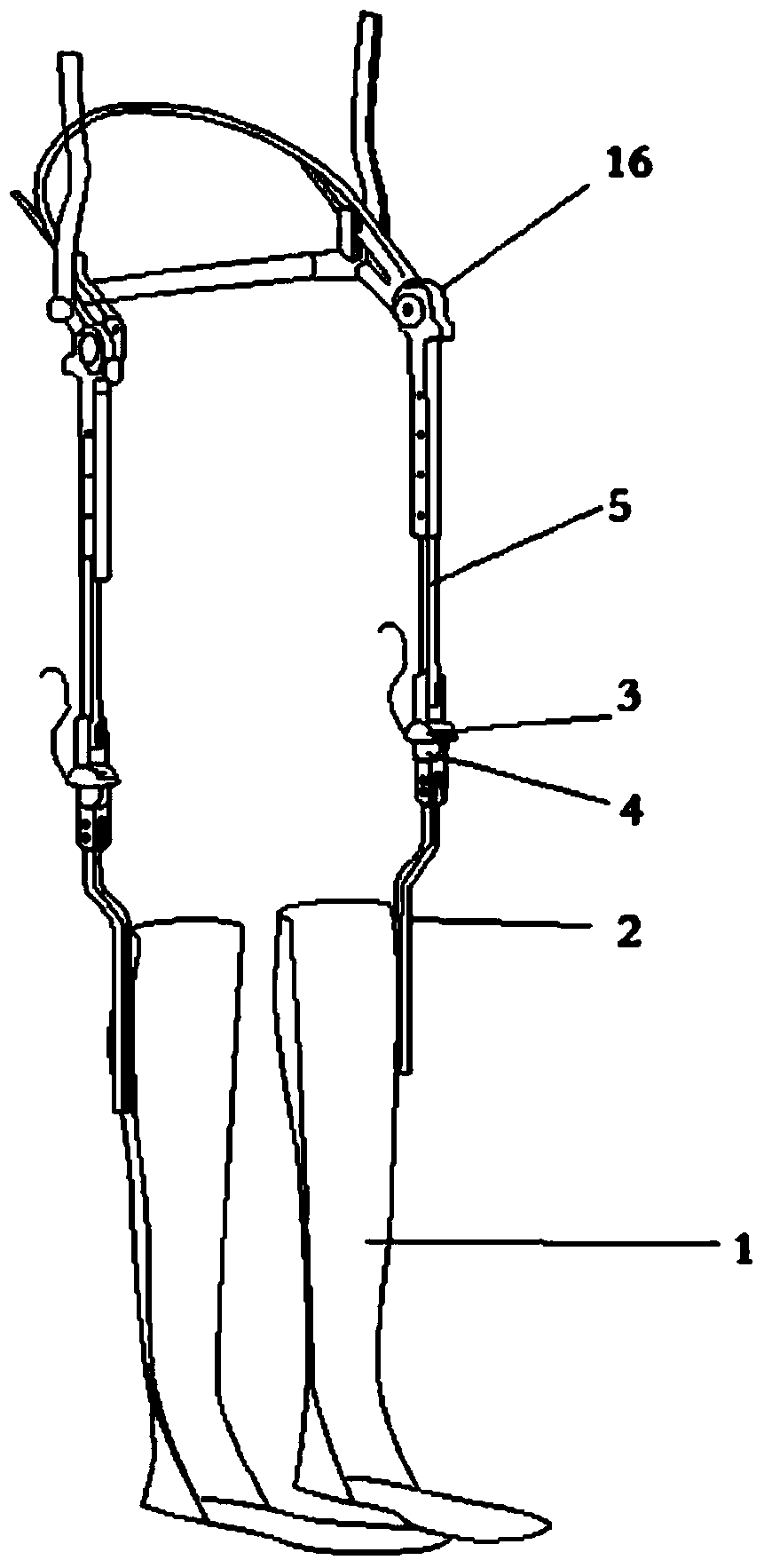 Self-force source driven interactive paraplegia walker exoskeleton