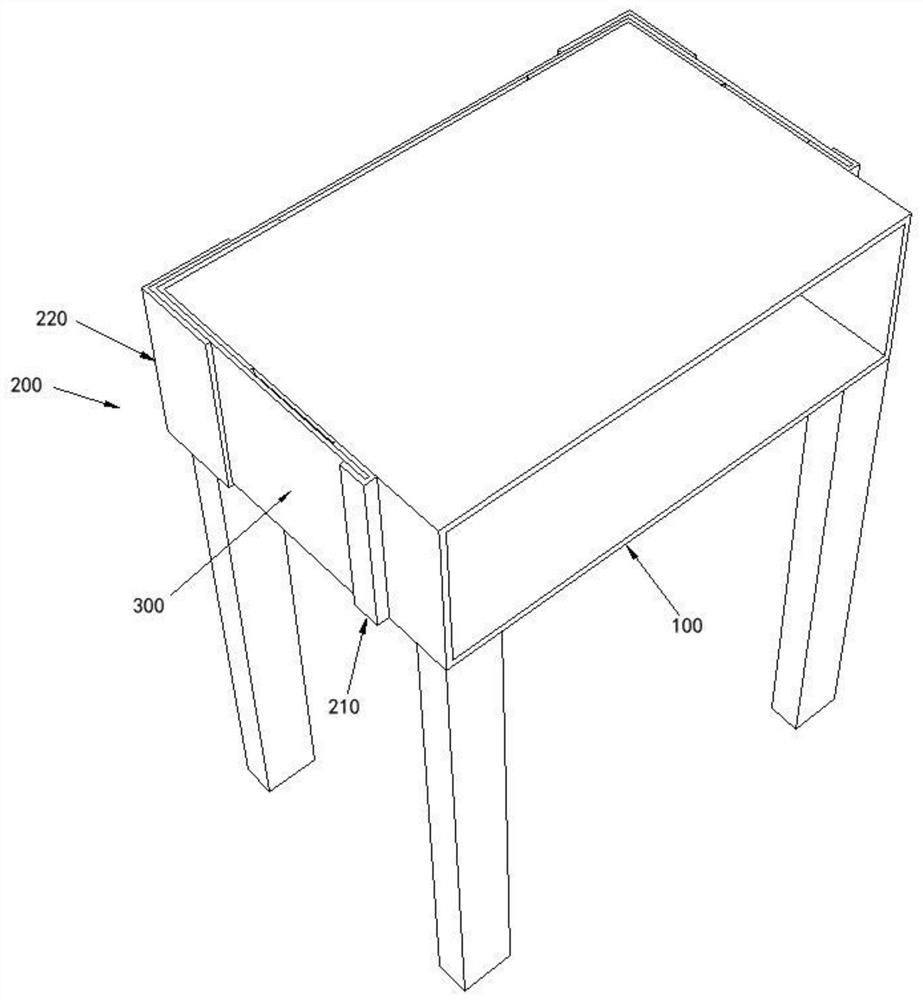 Self-locking type enclosure desk