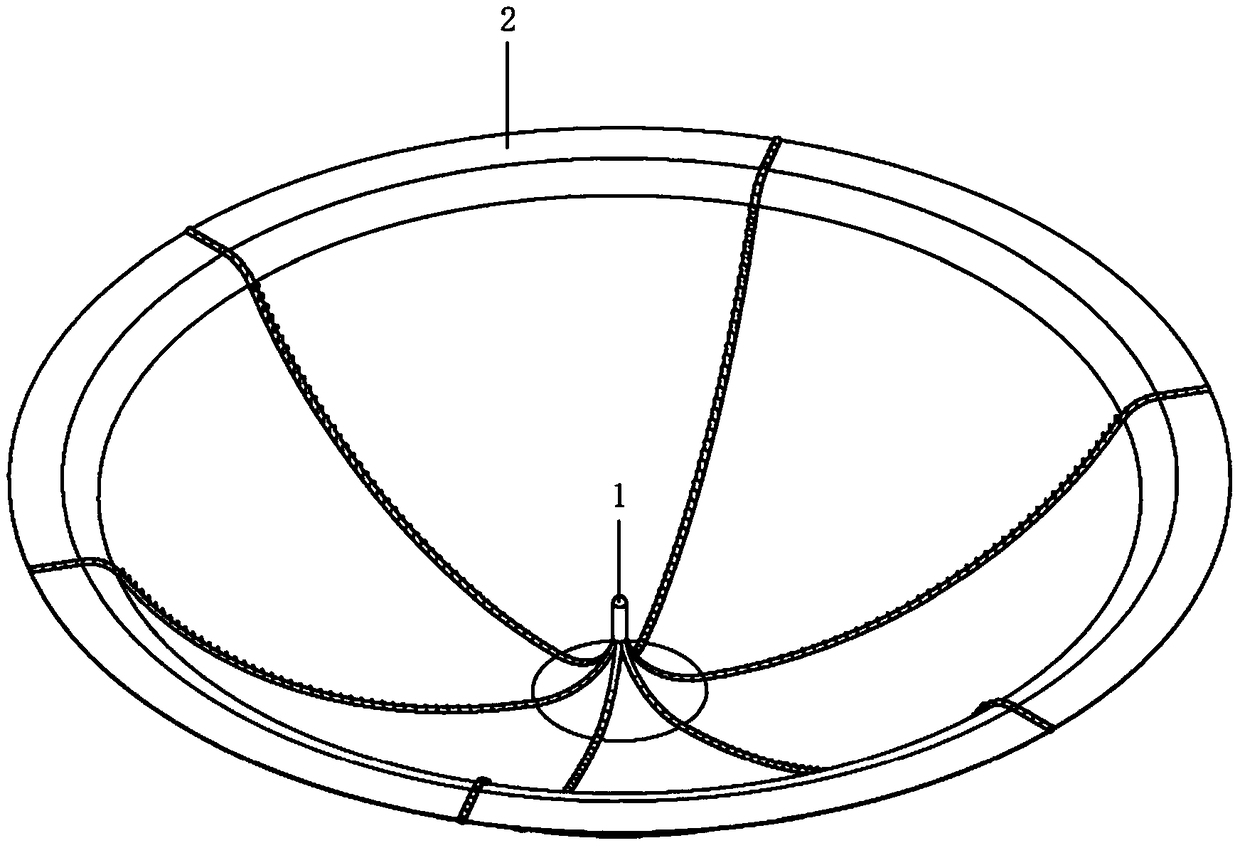 Fixing device for left ventricular aneurysm and system of device