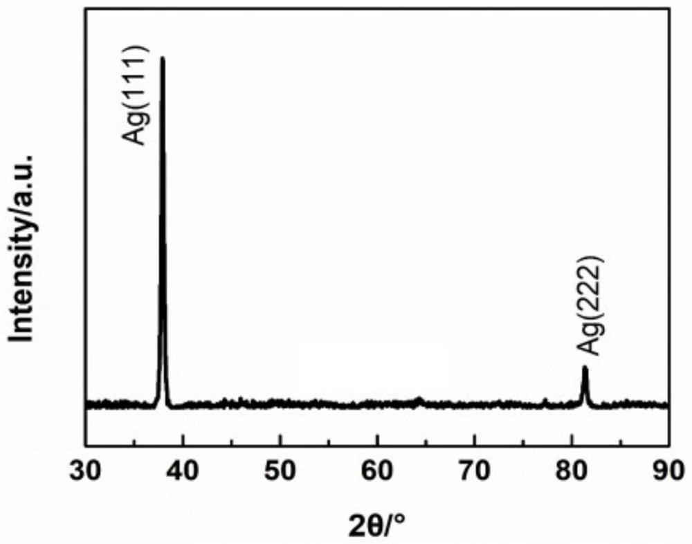 Superfine nano-porous silver SERS substrate material based on (111) plane orientation enrichment and preparation method thereof