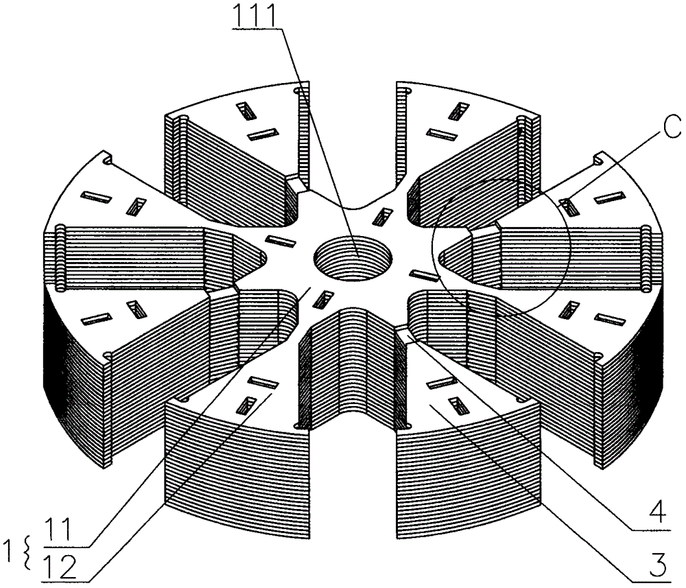 Rotor core of brushless motor