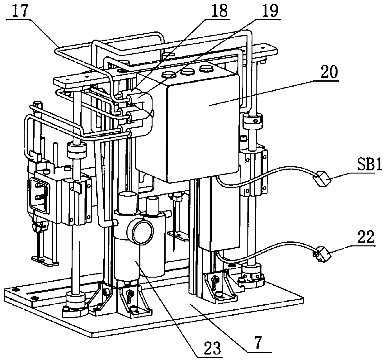 Multi-station adjustable pneumatic plastic pin machine