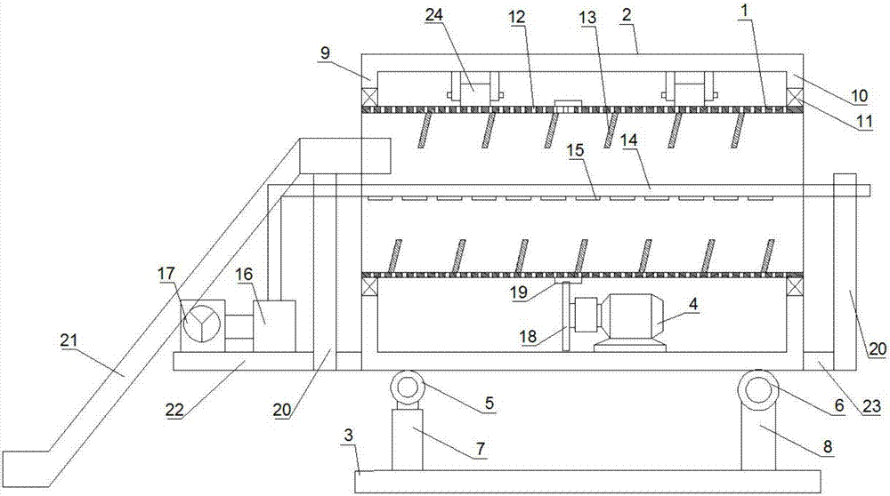 Device for drying plastic particles