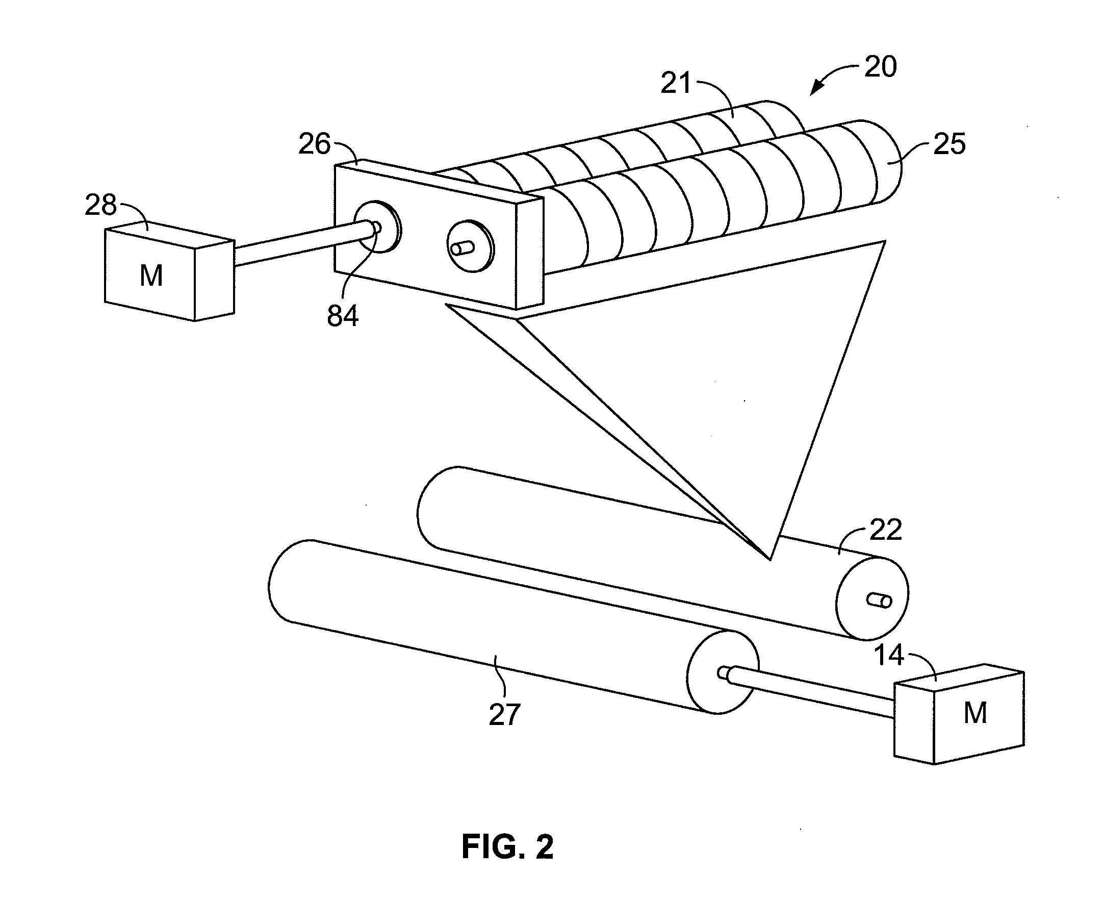 Compressible roll top of former for multiribbon transport