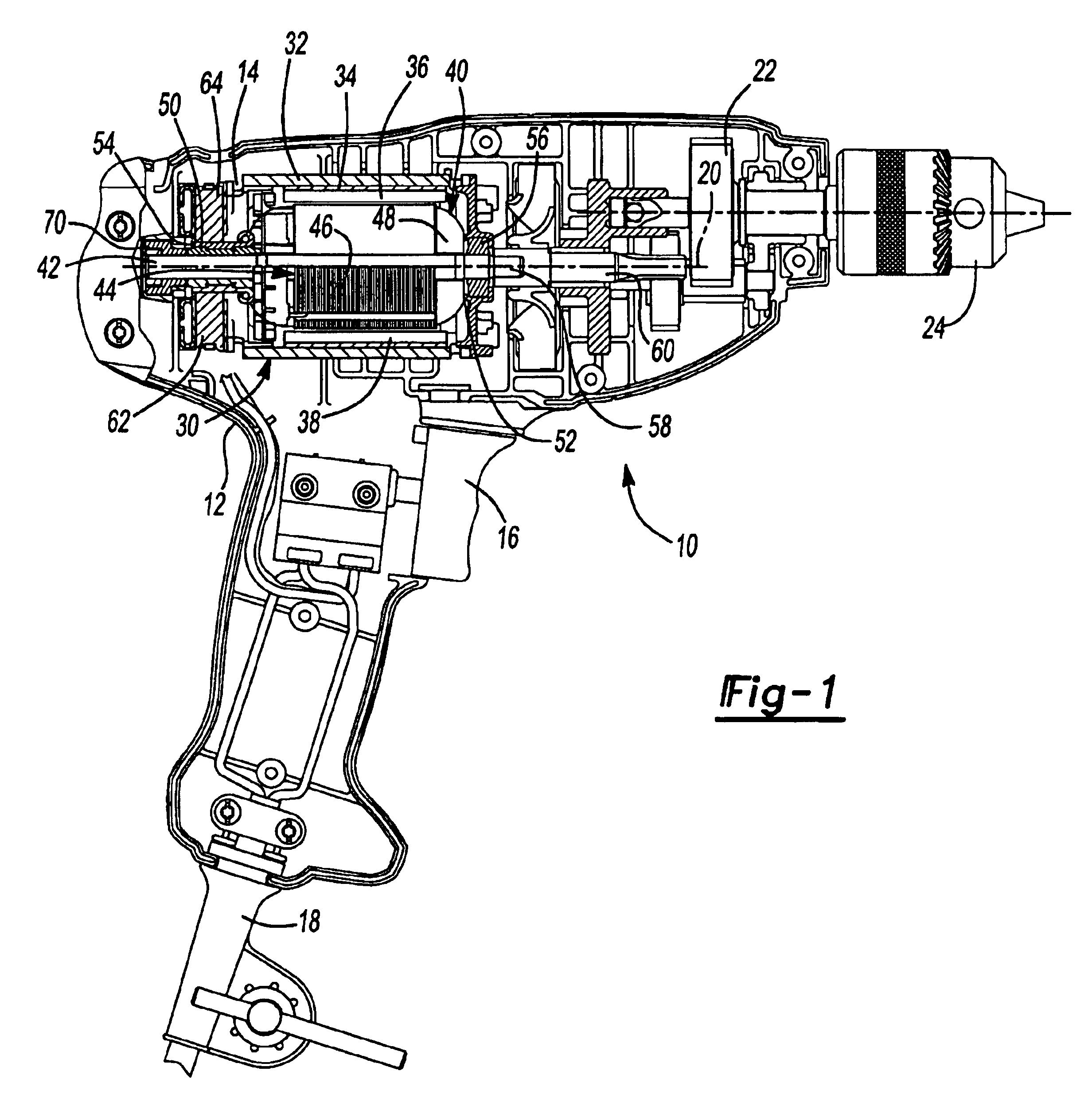 Stator assembly with an overmolding that secures magnets to a flux ring and the flux ring to a stator housing