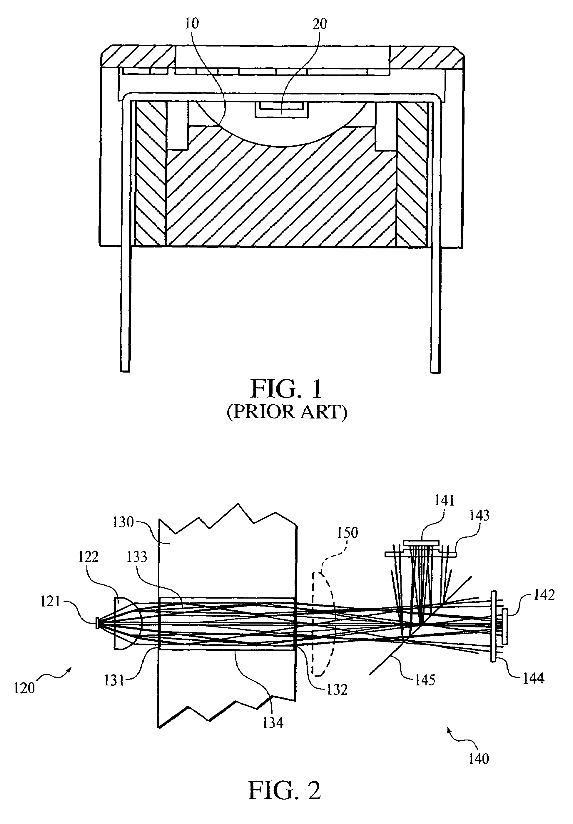 Optical system for a gas measurement system