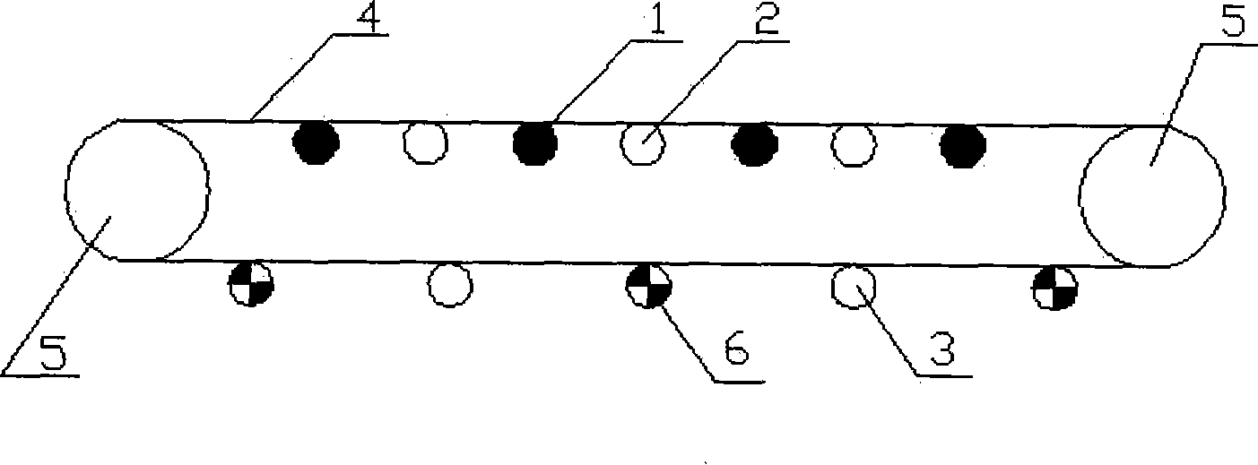 Idler roller driving belt type conveyor