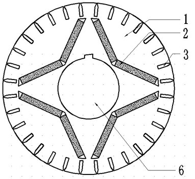 V-shaped slot rotor of self-starting permanent magnet synchronous motor