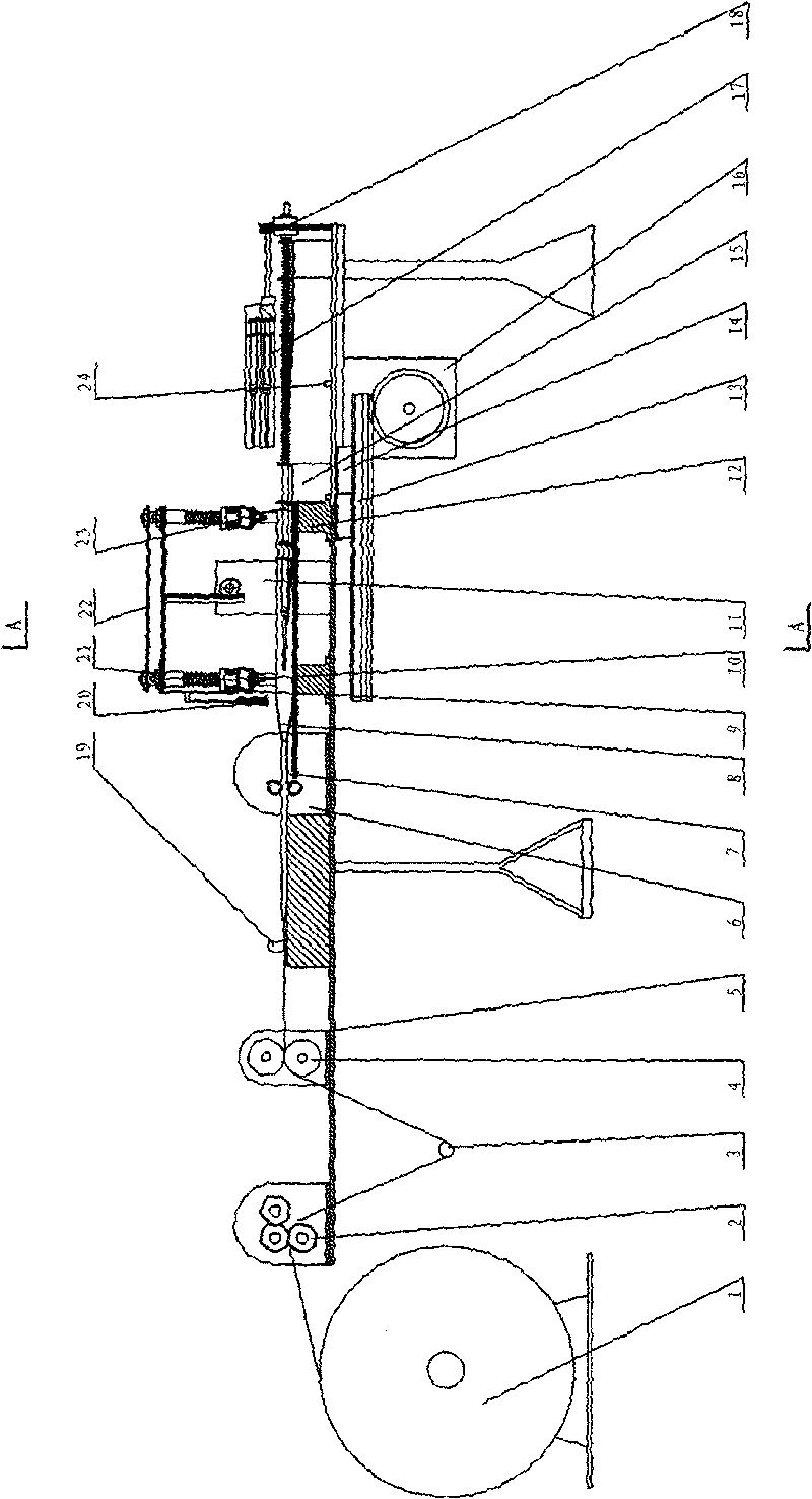 Taping packaging equipment of disposable syringe