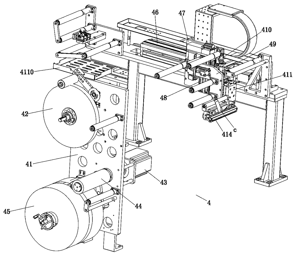 Automatic membrane tearing device of OLED membrane and membrane tearing process thereof