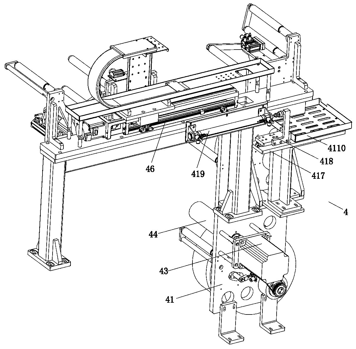 Automatic membrane tearing device of OLED membrane and membrane tearing process thereof